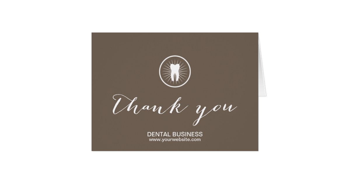 Dental Care Simple Tooth Icon Business Thank You Card Zazzle