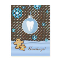 Dental Christmas Postcard Gingerbread Blue