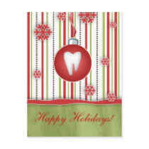 Dental Christmas Postcard Red Stripes