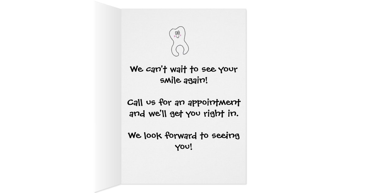 Dental Dentist Tooth Teeth Reminder Appointment Card Zazzle