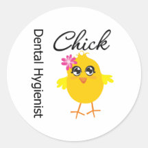 Dental Hygienist Chick v2 Round Stickers
