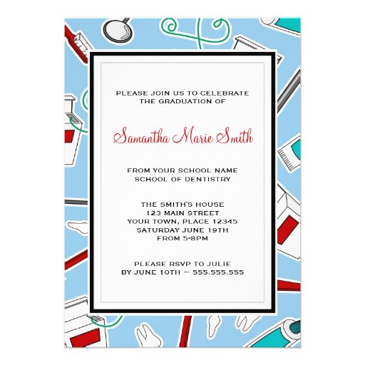Dental Hygienist / Dental School Graduation - Blue Cards