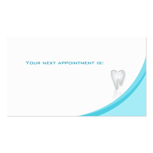 Dental Molar Business Card Blue curve (back side)