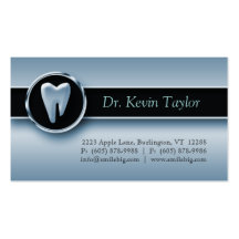 Dental Molar Business Card Blue Metallic
