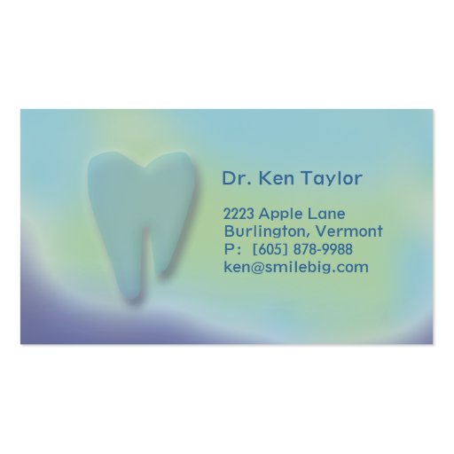 Dental Molar Business Card Blue / Purple (front side)
