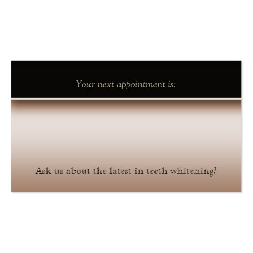 Dental Molar Business Card Bronze Metallic (back side)