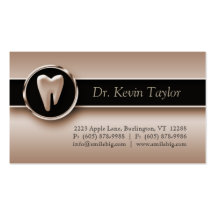 Dental Molar Business Card Bronze Metallic