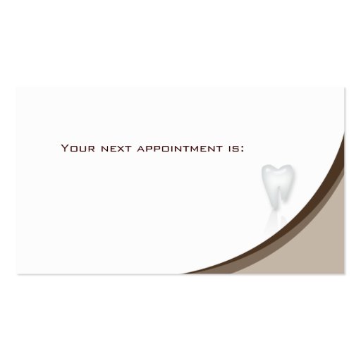 Dental Molar Business Card brown curve (back side)