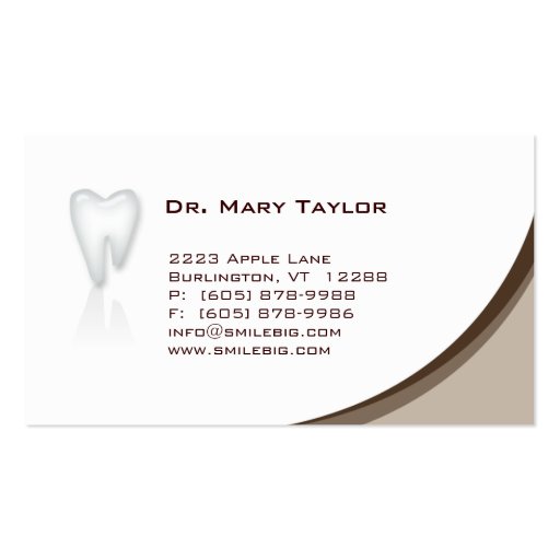 Dental Molar Business Card brown curve