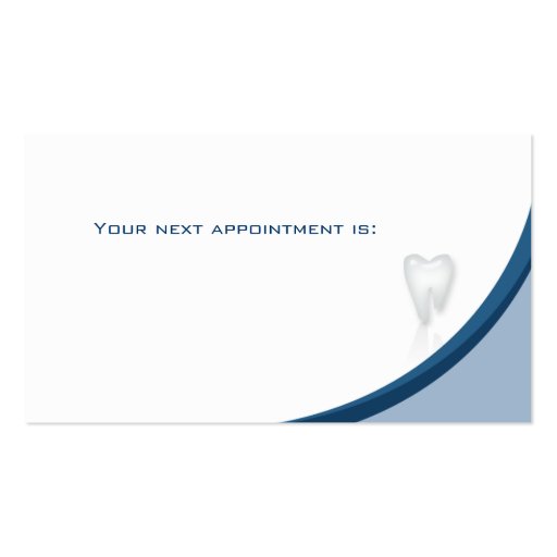 Dental Molar Business Card dark Blue curve (back side)