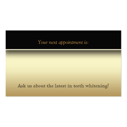 Dental Molar Business Card Gold Metallic (back side)