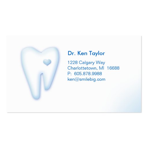 Dental Molar Heart Logo Business Card Blue 2 (front side)