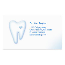 Dental Molar Heart Logo Business Card Blue 2