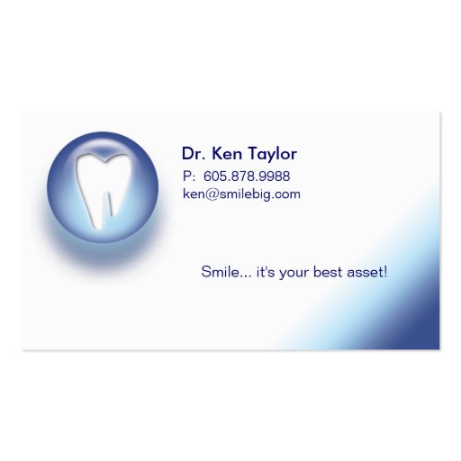 Dental Molar Logo Appointment Business Card Blue (front side)