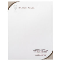 Dental Molar Stationery Beige Curve Logo Customized Letterhead