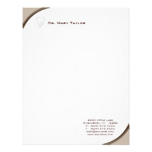 Dental Molar Stationery Beige Curve Logo Customized Letterhead