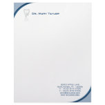 Dental Molar Stationery Blue Curve Logo Letterhead