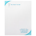 Dental Molar Stationery Turquoise Blue Curve Logo Letterhead Template