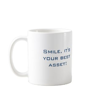 Dental Molar Tooth Logo Coffee Mug Blue Curve mug