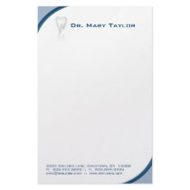 Dental Molar Tooth Stationery Blue Curve