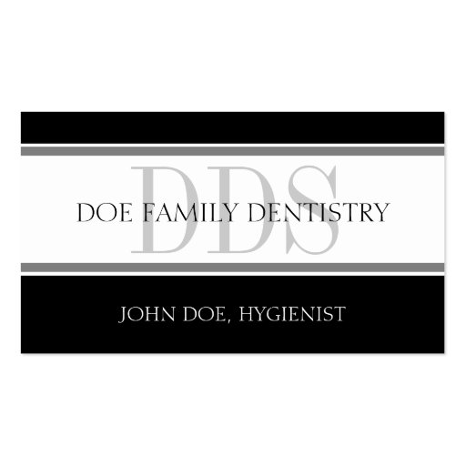 Dental Office Stripes DDS - Available Letterhead - Business Card Templates (front side)