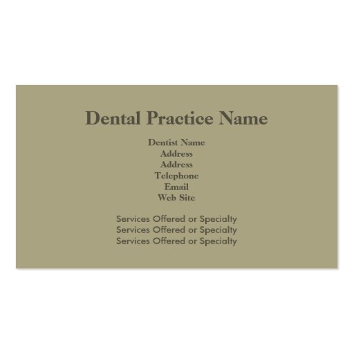 Dental Practice Business Card (back side)