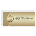 Dental Rack Card Gift Certificate Gold Molar Tooth