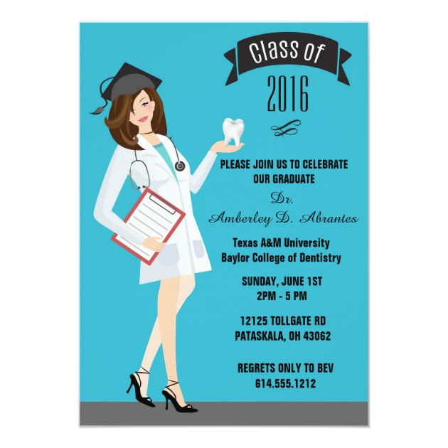 Dental School Graduation Invitation - Female DDS