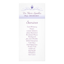 Dental Service Menu Brochure Purple Crown Tooth Rack Card Design
