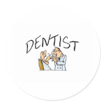 Dentist 2 round sticker
