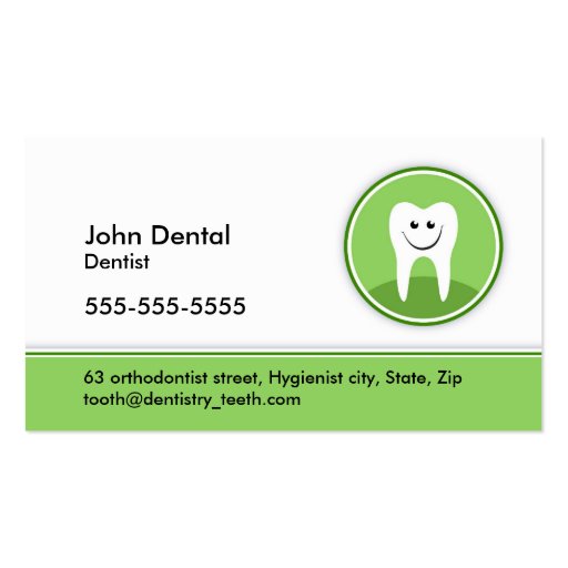 Dentist and dental business or profile card business card (front side)