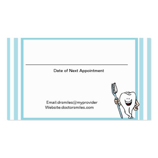 Dentist Appointment and  Business Card (back side)