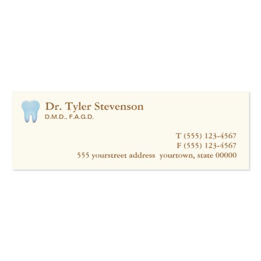 Dentist Appointment Card Business Card Templates (front side)