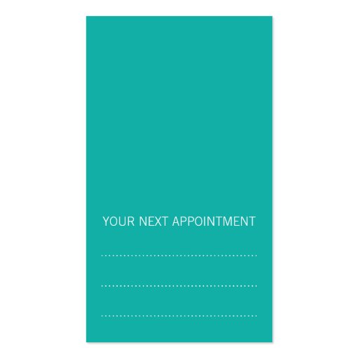 DENTIST APPOINTMENT CARD :: modern tooth logo 2 Business Card Template (back side)