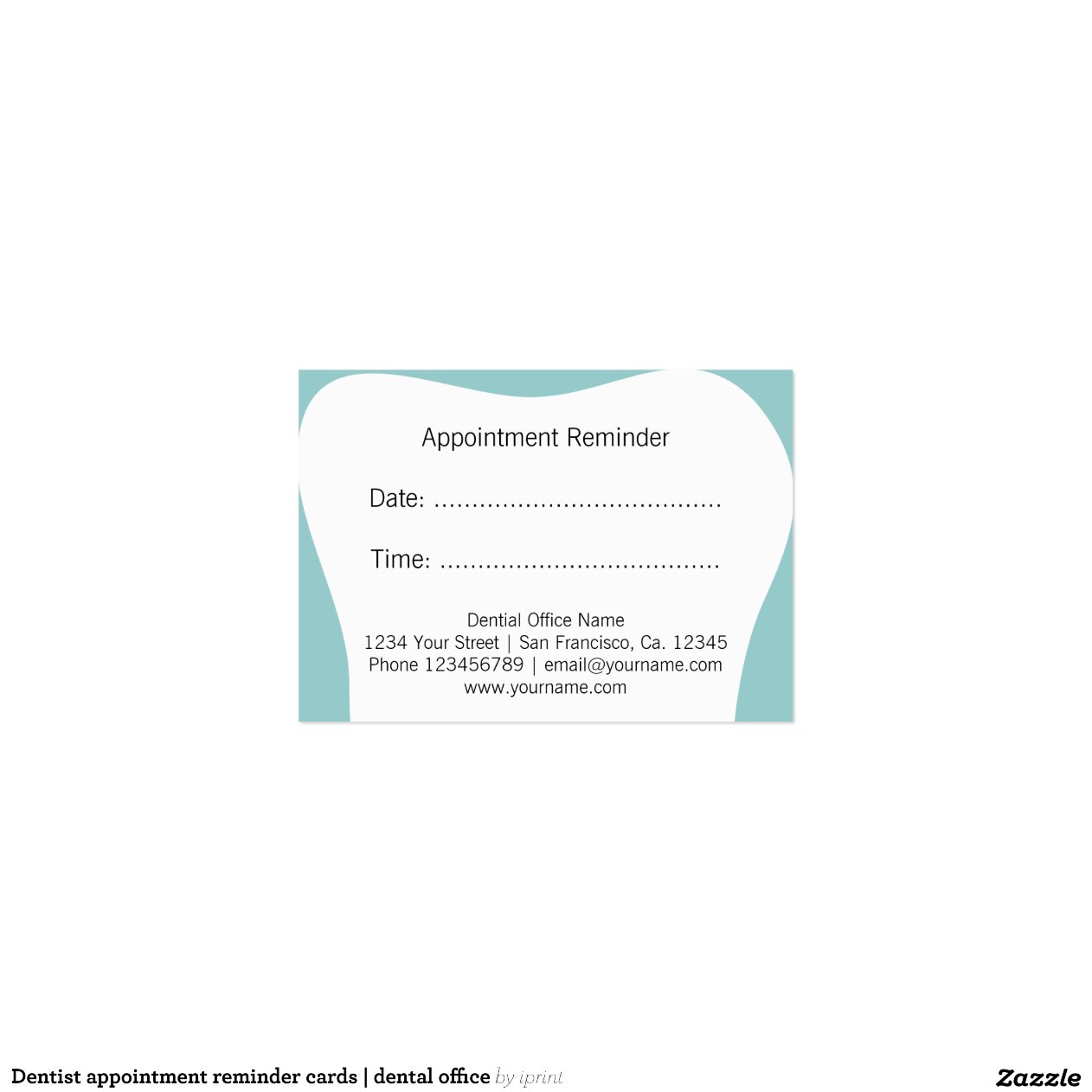 Dentist Appointment Reminder Cards Dental Office Large Business Cards Pack Of 100 Zazzle Dental Appointment Reminder Templates