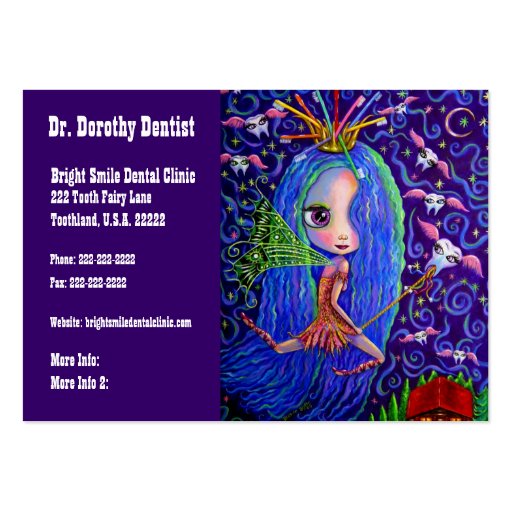 Dentist Business and Appointments Card Tooth Fairy Business Cards (front side)