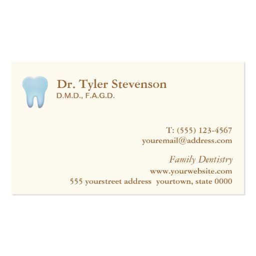 Dentist Business Card (front side)