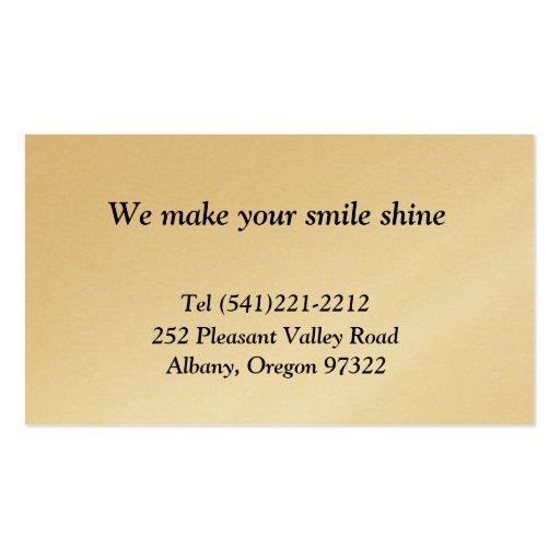 Dentist Business Card Templates (back side)