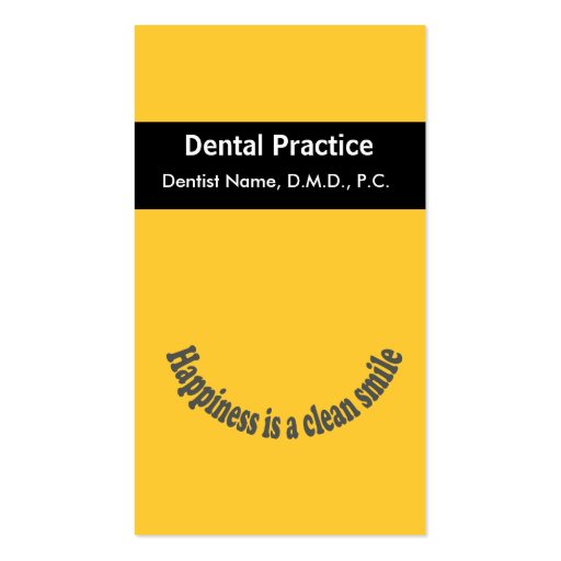 Dentist Business Card Templates (front side)
