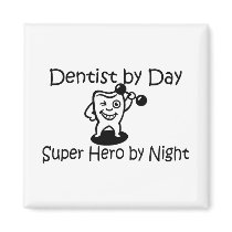 Dentist By Day Suup Hero By Night magnets