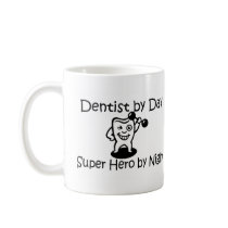 Dentist By Day Suup Hero By Night mugs