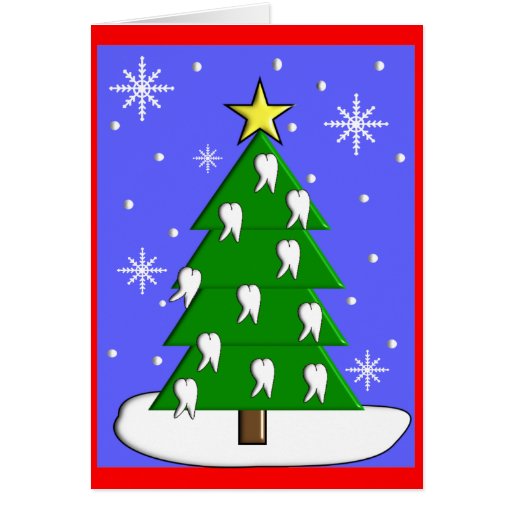 Dentist Christmas Tree CardsWith Tooth Decorations Card Zazzle