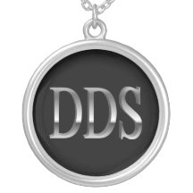 Dentist DDS Black Silver Necklace