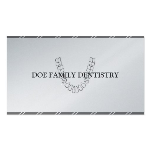 Dentist DDS Dental Office Teeth Platinum Paper Business Card Template