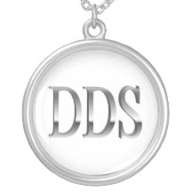 Dentist DDS White Silver Necklace