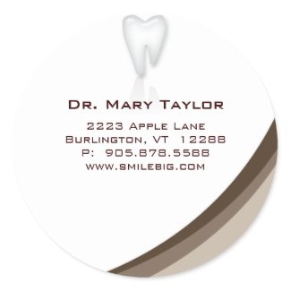 Dentist Dental Molar Tooth Sticker Beige curve sticker