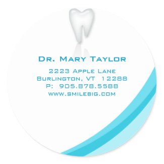 Dentist Dental Molar Tooth Sticker Turquoise curve sticker