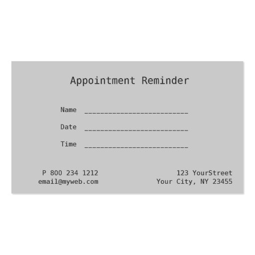 Dentist Design Neutral Plain Elegant Business Cards (back side)