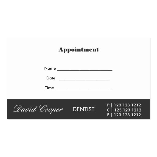 Dentist Flossy Face Business Card Template (back side)