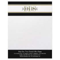 Dentist Letterhead Gold DDS Matching Business Card